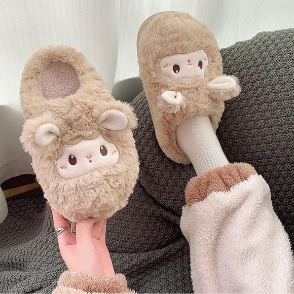Animal Slippers for Women‎ - Cute Sheep Cozy Winter Plush Soft Adult Home Cotton - Picture 3 of 6